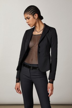 Patrizia Pepe 2-button Slim Jacket μαυρα | NBDXFKQ-52