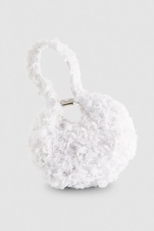 Patrizia Pepe Bangle Bag Fluffy ασπρα | MWZHJYE-43