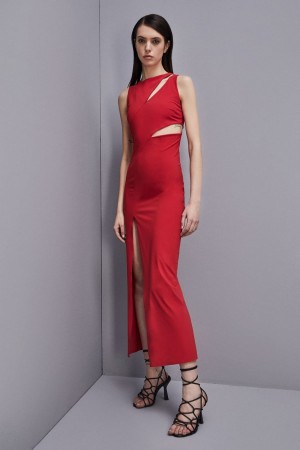 Patrizia Pepe Cut-out Jersey Dress κοκκινα | LQFEYTZ-54