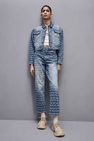 Patrizia Pepe Denim Cigarette Pants μπλε | KDGPJFQ-28