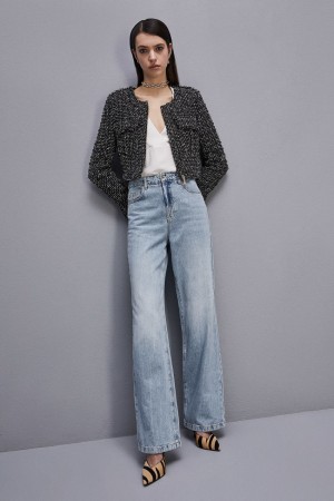 Patrizia Pepe Denim Pants With Rhinestones ανοιχτο μπλε | EAKGBWD-60