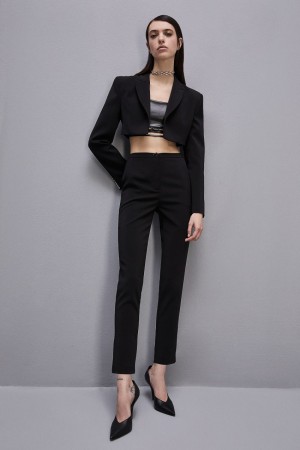 Patrizia Pepe Essential Cigarette Pants μαυρα | WGSZUXP-74