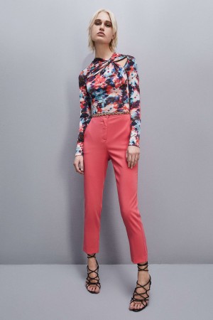 Patrizia Pepe Essential Cigarette Pants ροζ | WZCFOMH-72