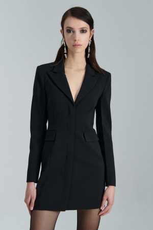 Patrizia Pepe Essential Crepe Dress Jacket μαυρα | RGVXCMF-06