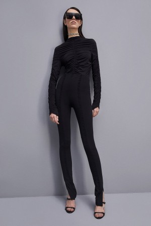 Patrizia Pepe Essential Technical Jersey Leggings μαυρα | USKRIVQ-82