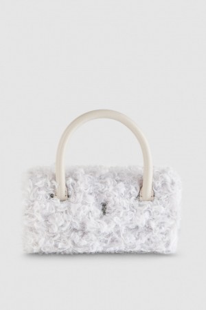 Patrizia Pepe Fly Bamby Fluffy Bag ασπρα | IHRLXYT-46