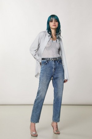 Patrizia Pepe High Waist Denim Pants μπλε | KXSPRDA-62