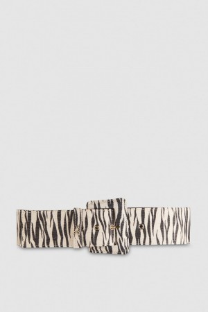 Patrizia Pepe High-waisted Belt With Lined Buckle Animalier | MYVUGAW-06