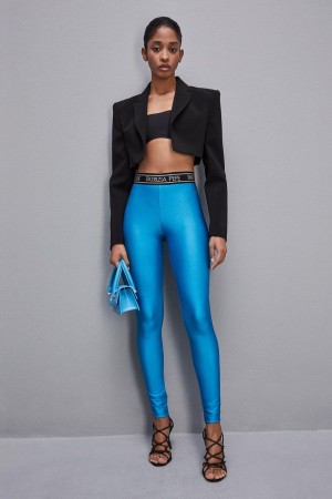 Patrizia Pepe Leggings In Technical Stretch Jersey ανοιχτο μπλε | PJVSTAN-95