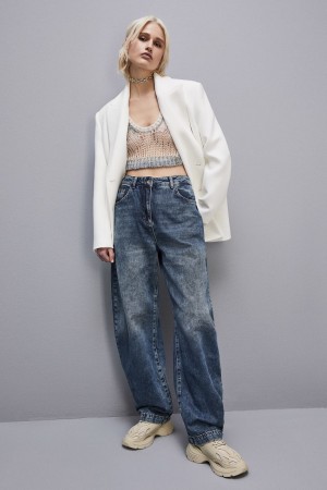 Patrizia Pepe Low Waist Balloon Denim Pants ανοιχτο μπλε | PEIAGBO-47