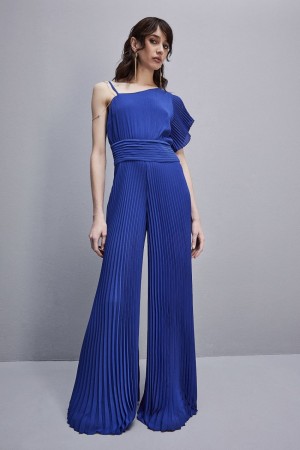 Patrizia Pepe One-shoulder Long-cut Jumpsuit ανοιχτο μπλε | LWORNFE-17