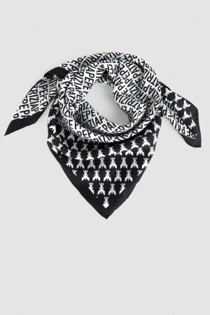 Patrizia Pepe Printed Silk Neckerchief ασπρα | AGJQPBZ-62