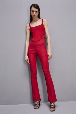 Patrizia Pepe Slim Flare Pants κοκκινα | TIHMEUN-76