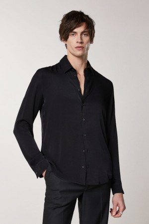 Patrizia Pepe Solid-colored Shirt In Viscose Twill μαυρα | LICTEVR-51