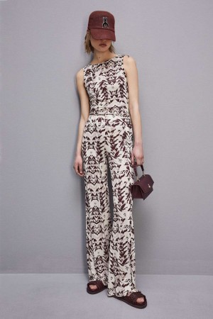 Patrizia Pepe Stretch Jersey Pants With Print Πολύχρωμο | WGQTDHE-59