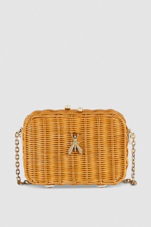 Patrizia Pepe Wicker Shoulder Bag ασπρα | XETMSJU-68