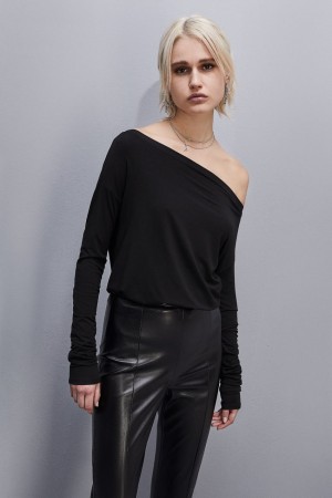 Patrizia Pepe “essential” Long-sleeved T-shirt μαυρα | WJVHOUX-51