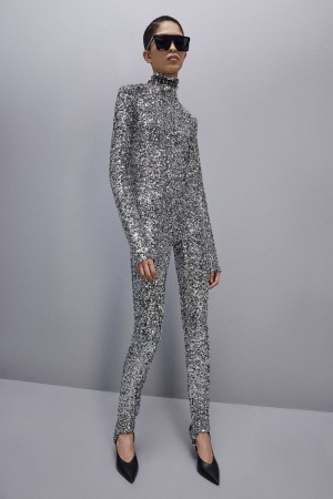 Patrizia Pepe ﻿turtleneck Sequined Jumpsuit γκρι | ISAKQNG-18