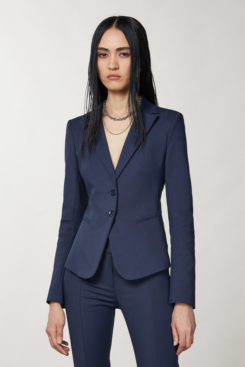 Patrizia Pepe 2-button Slim Jacket μπλε | EAWUTNC-28