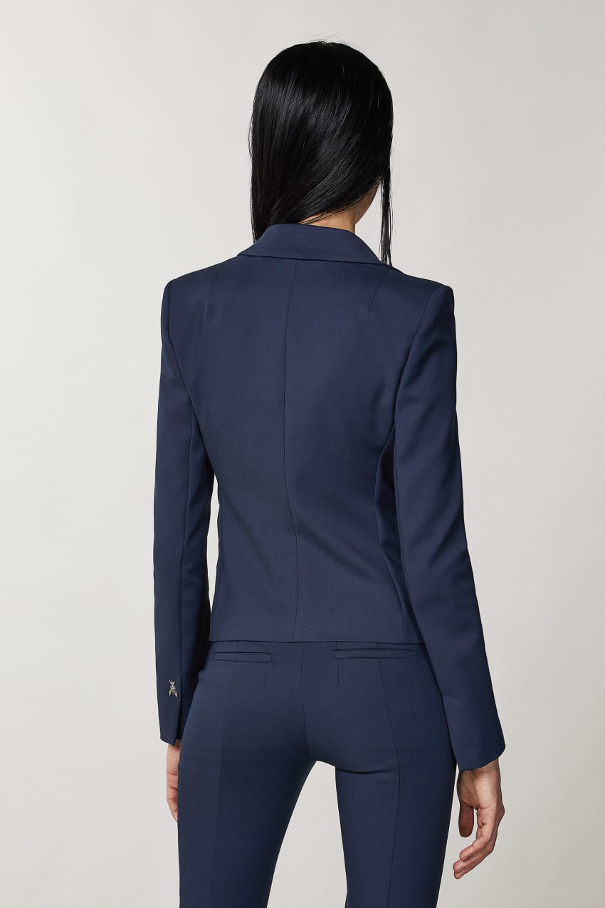 Patrizia Pepe 2-button Slim Jacket μπλε | EAWUTNC-28