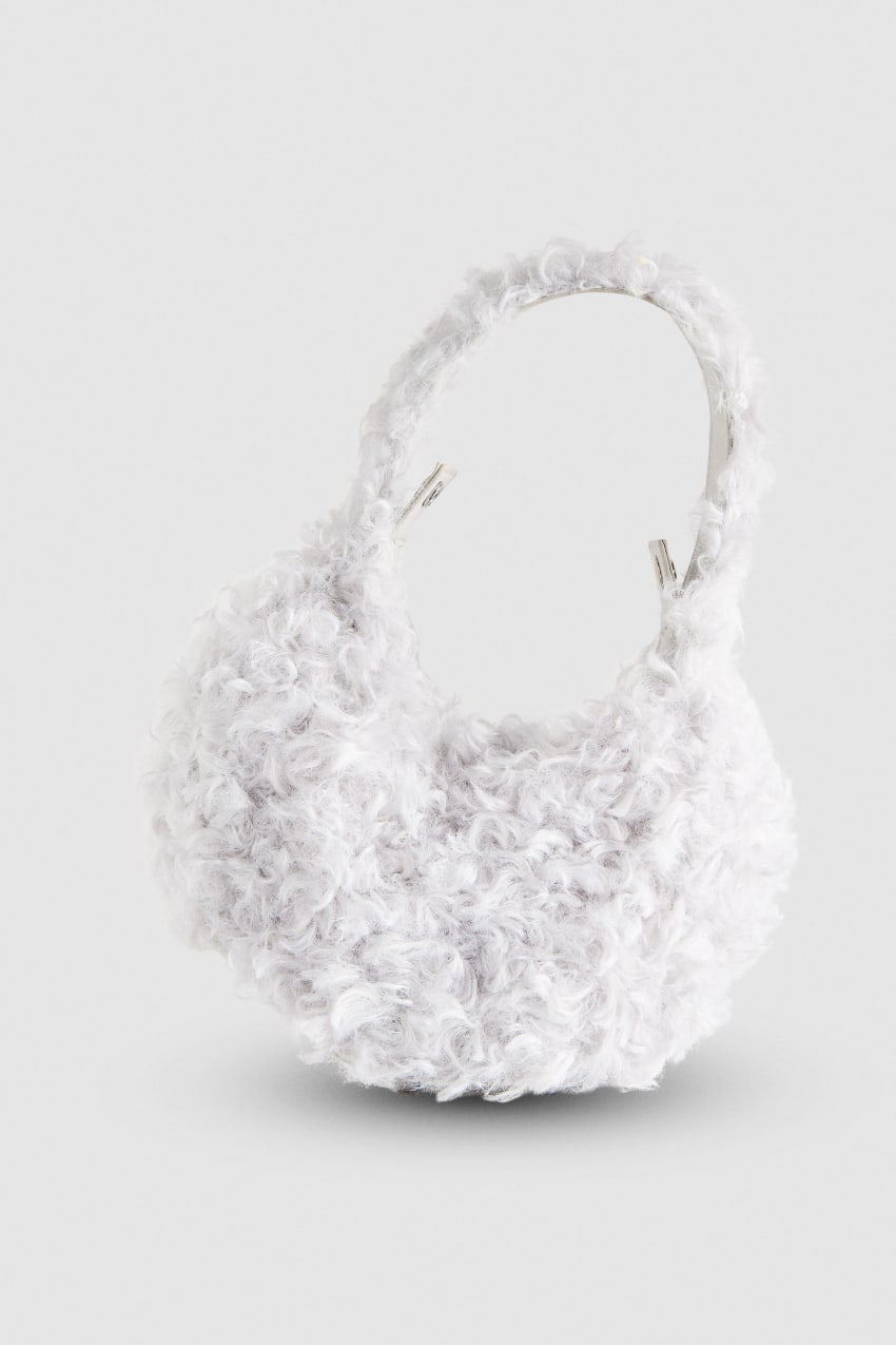 Patrizia Pepe Bangle Bag Fluffy ασπρα | MWZHJYE-43