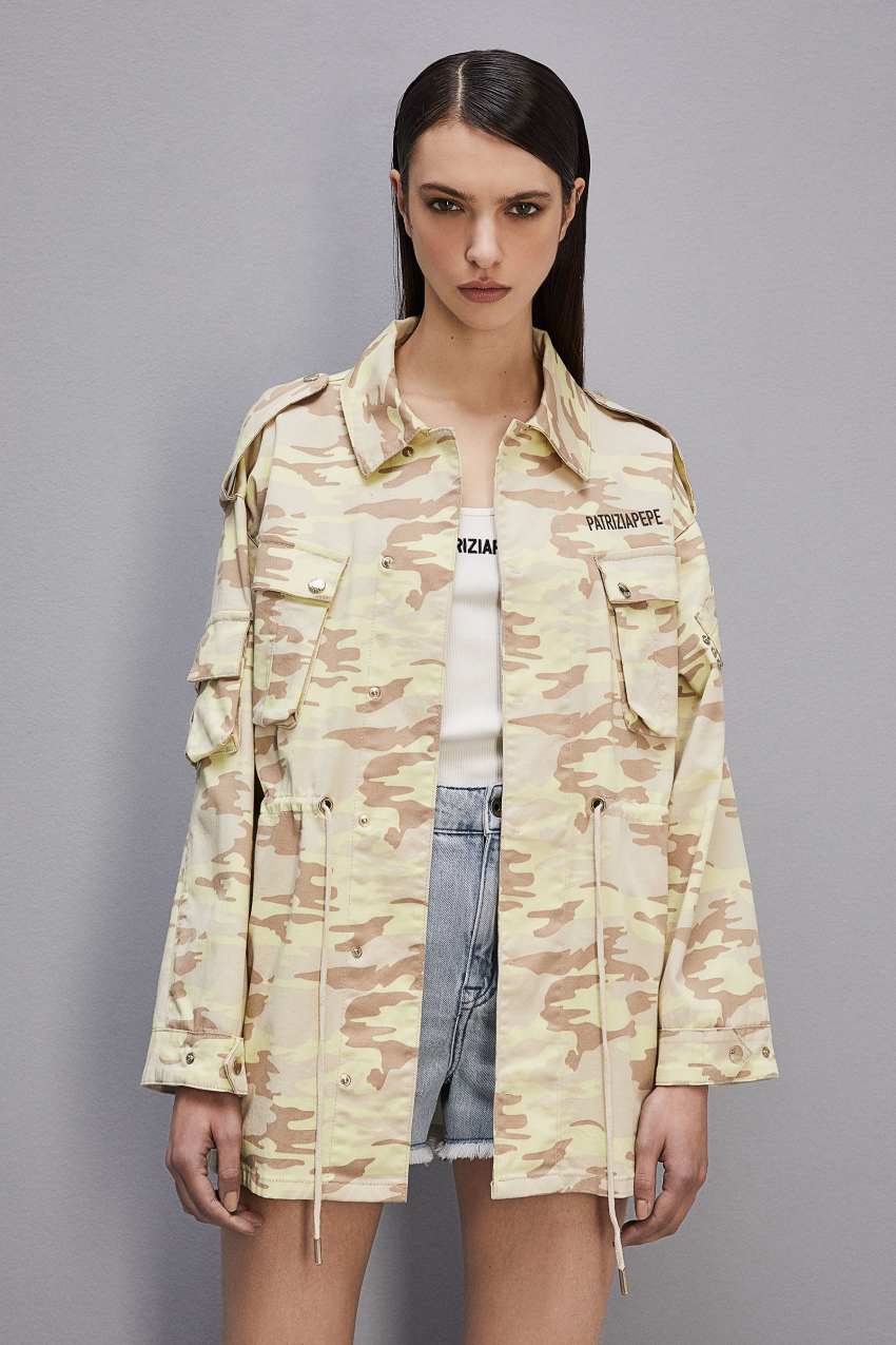 Patrizia Pepe Camouflage Over Jacket Militare | MJIFYLB-96