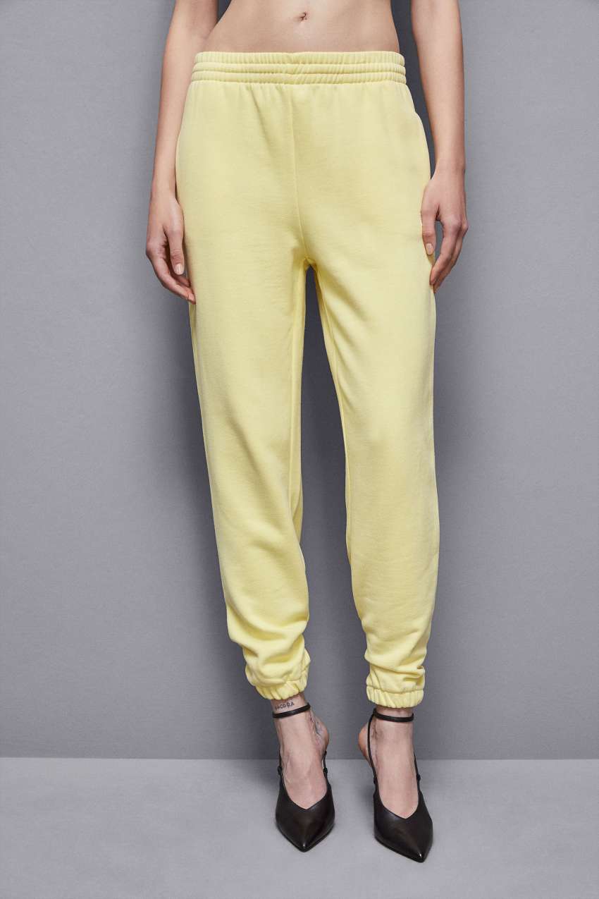 Patrizia Pepe Cotton Fleece Jogger Pants κίτρινα | STKVCJA-61