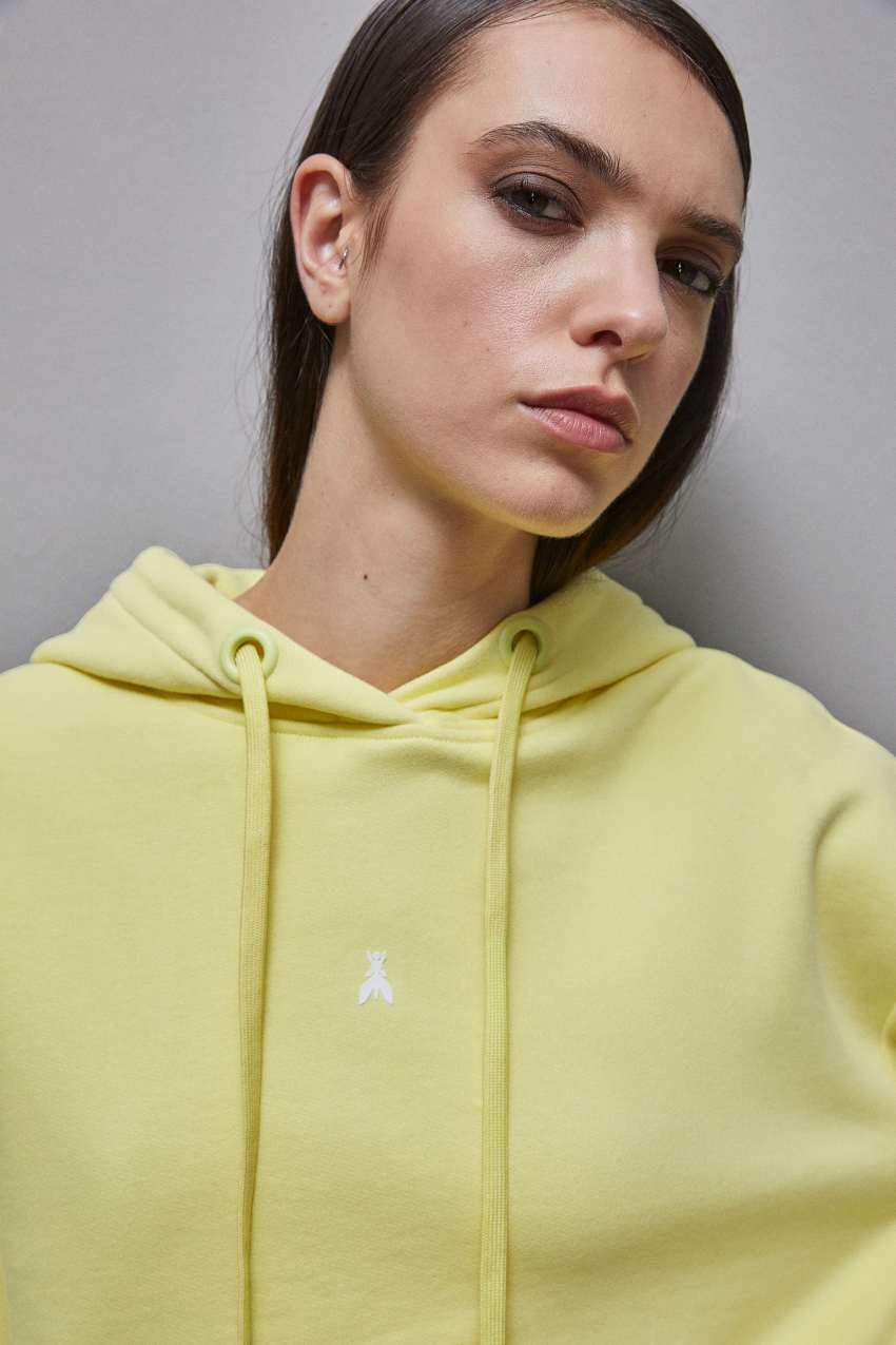 Patrizia Pepe Cotton Hoodie κίτρινα | IWNHGFU-16