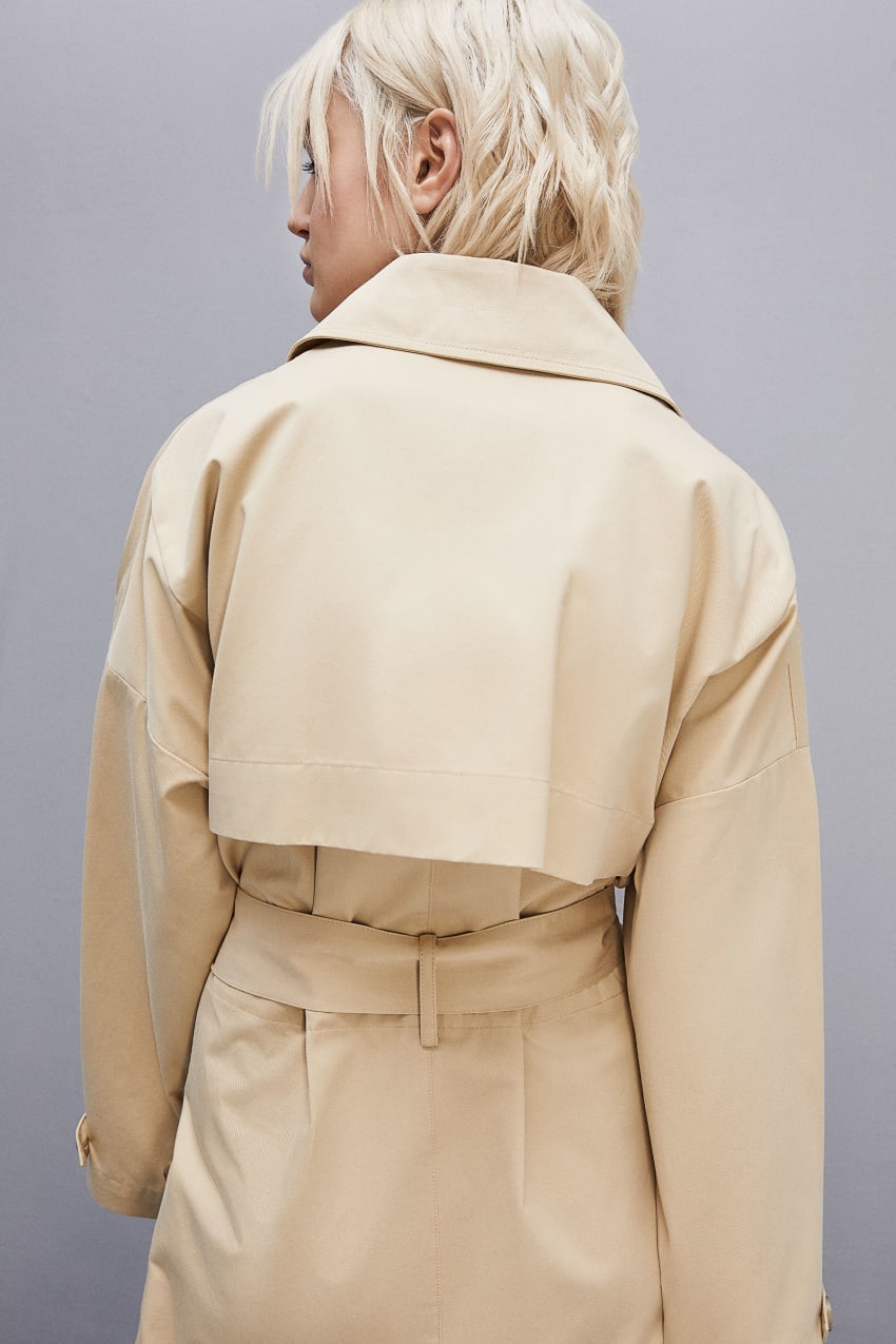 Patrizia Pepe Cotton Over Trench Coat Μπεζ | DKPSIAH-12