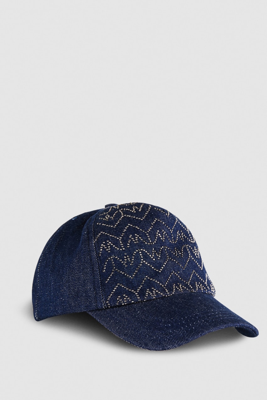 Patrizia Pepe Denim Fly Monogram Baseball Cap ανοιχτο μπλε | ANISEWK-91