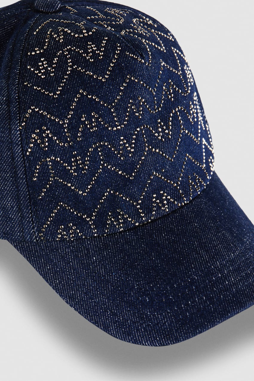 Patrizia Pepe Denim Fly Monogram Baseball Cap ανοιχτο μπλε | ANISEWK-91