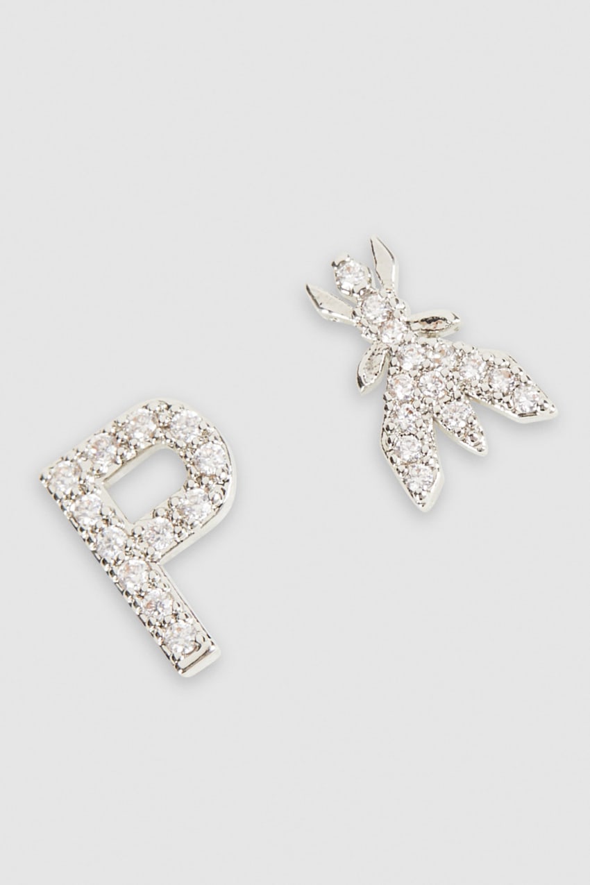 Patrizia Pepe Earrings With Rhinestones ασημι | OXQAYWF-13