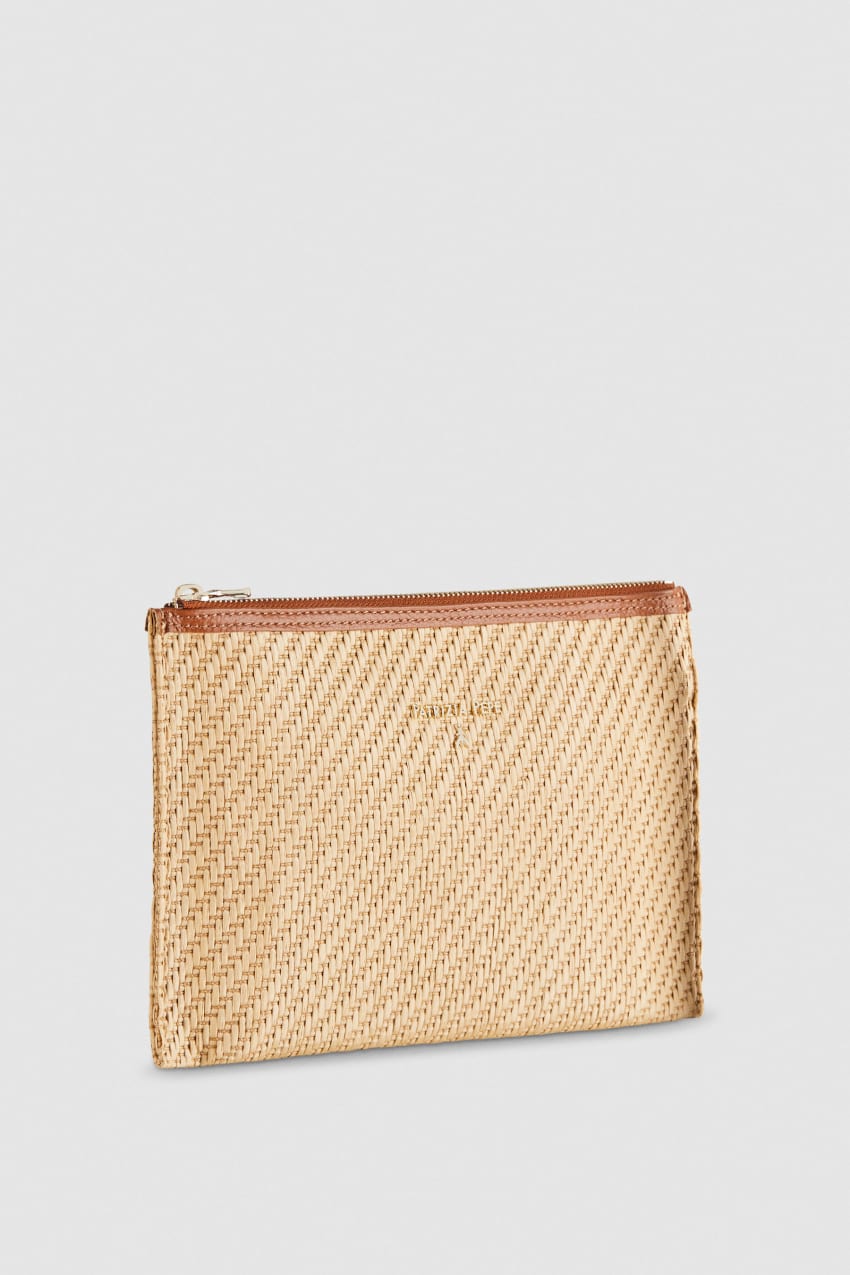 Patrizia Pepe Envelope Bag In Woven Fabric καφε | UHKDBZV-72