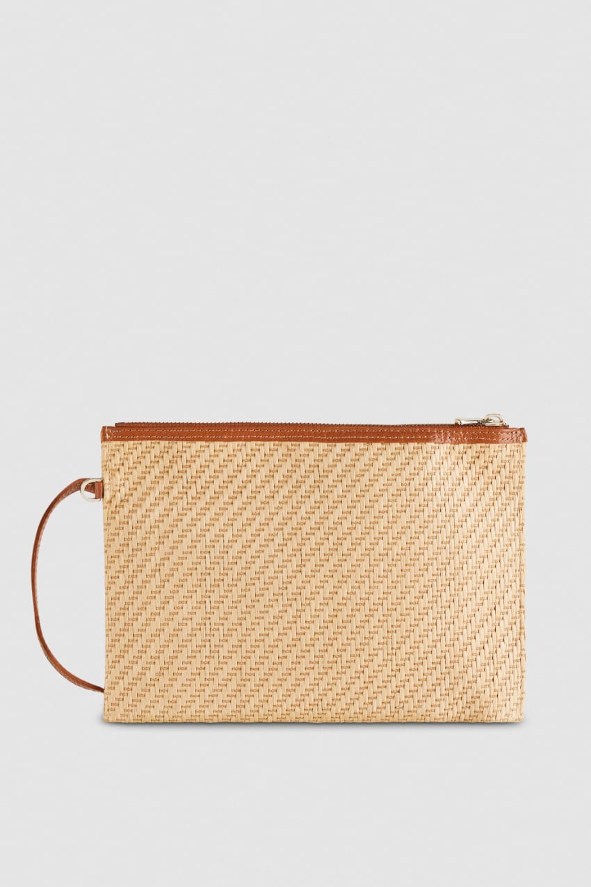 Patrizia Pepe Envelope Bag In Woven Fabric καφε | UHKDBZV-72