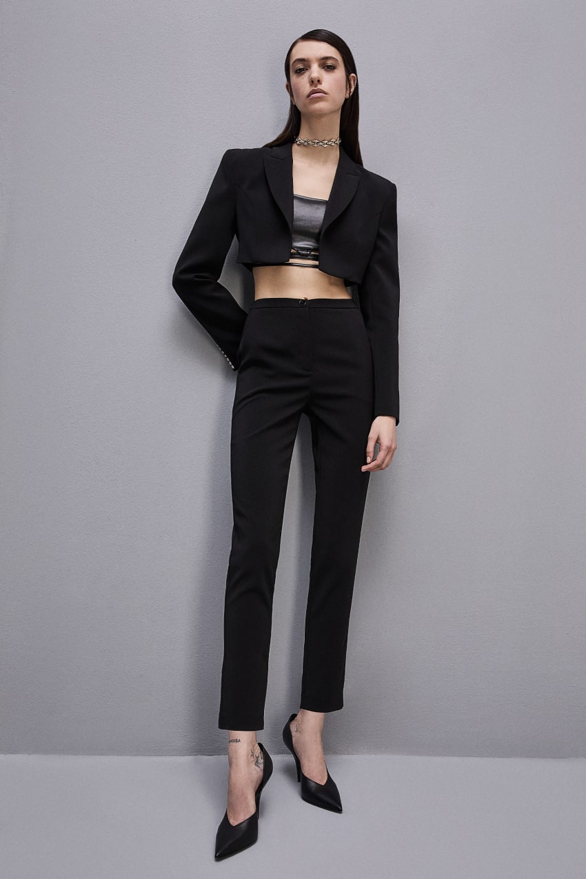 Patrizia Pepe Essential Cigarette Pants μαυρα | WGSZUXP-74