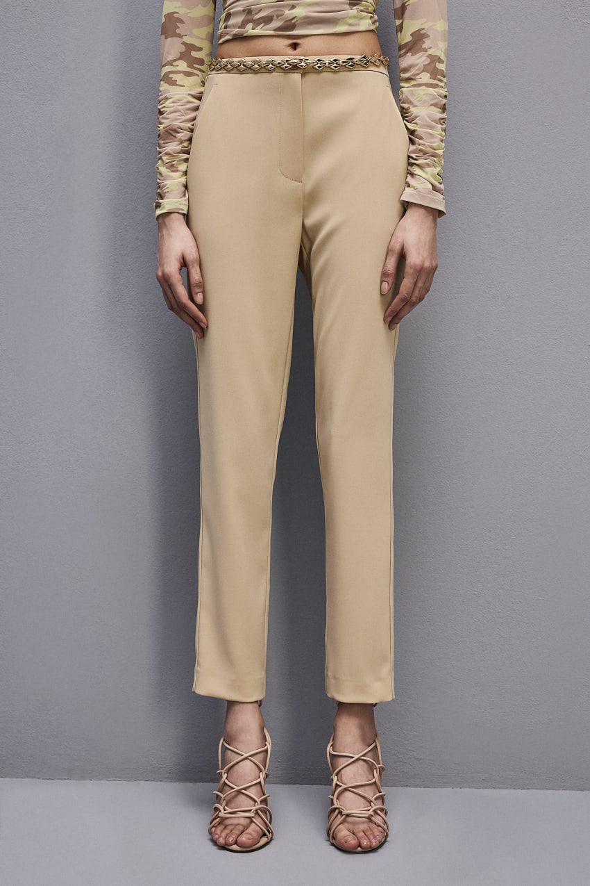 Patrizia Pepe Essential Cigarette Pants Μπεζ | NRZXSOH-74