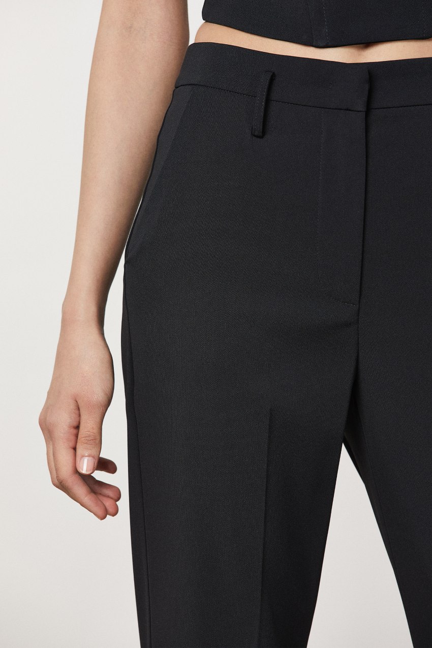 Patrizia Pepe Essential Crepe Pants μαυρα | LNCKMHA-60