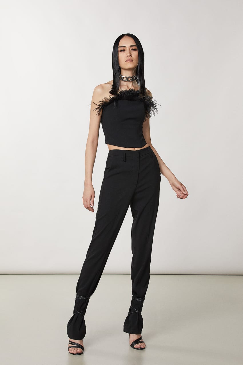 Patrizia Pepe Essential Crepe Pants μαυρα | LNCKMHA-60