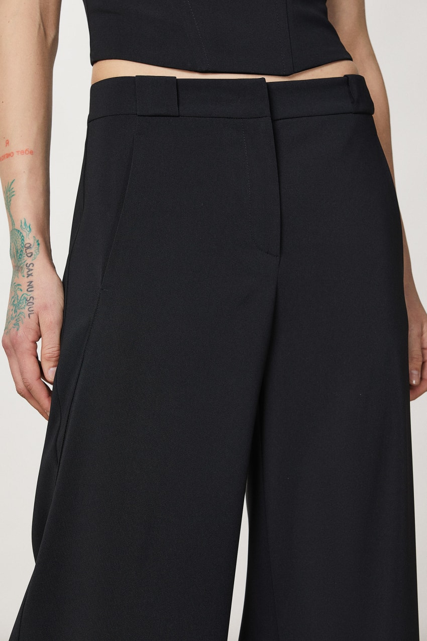 Patrizia Pepe Essential Palazzo Pants μαυρα | ONFSXPU-13