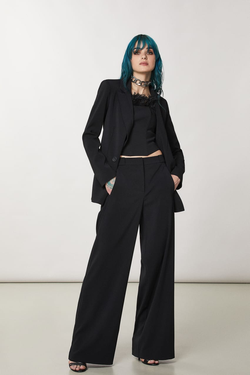 Patrizia Pepe Essential Palazzo Pants μαυρα | ONFSXPU-13