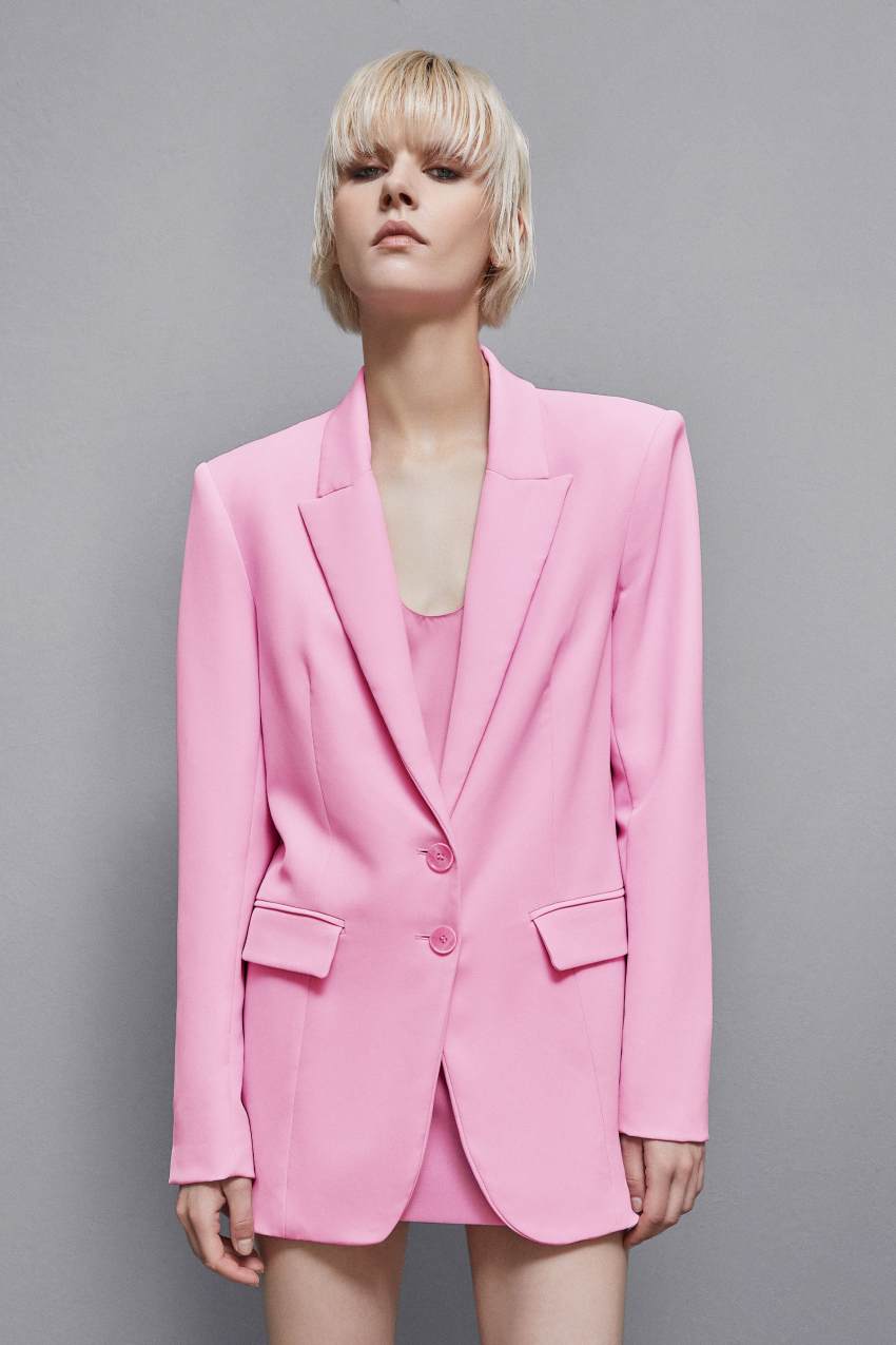 Patrizia Pepe Essential Two-button Blazer ροζ | XJZKUOR-28