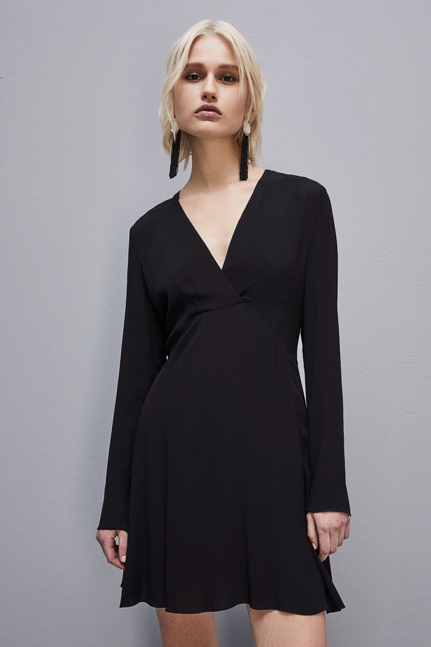 Patrizia Pepe Essential Viscose Crepe Dress μαυρα | NBLFITR-91