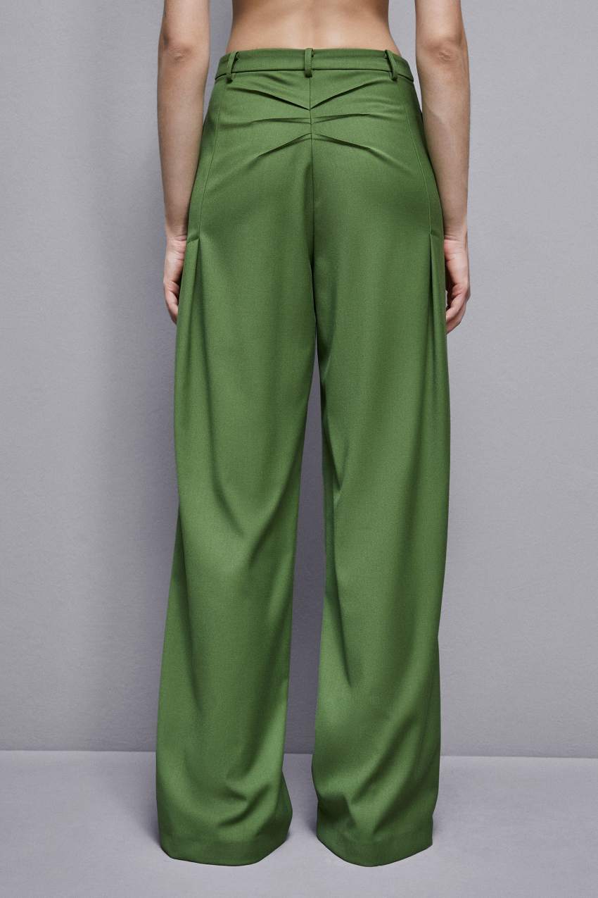 Patrizia Pepe Flannel Pants With Pleats πρασινο | LZUBGFV-64