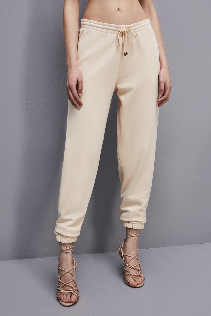 Patrizia Pepe Fleece Jogger Pants Μπεζ | FWNCRTV-95