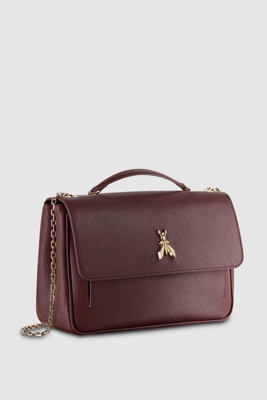 Patrizia Pepe Fly Leather Shoulder Bag With Chain μωβ | CUFATSX-76