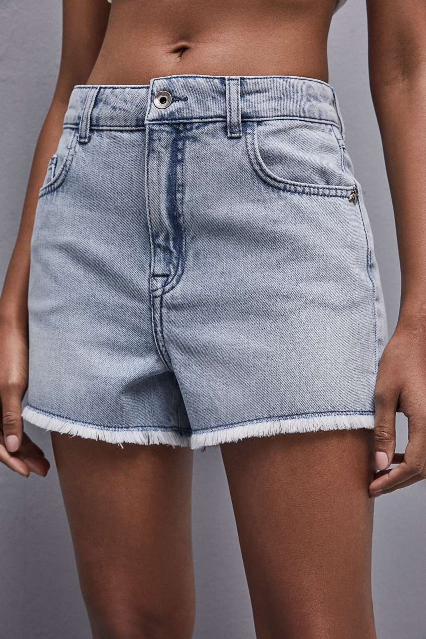 Patrizia Pepe Frayed Denim Shorts ανοιχτο μπλε | YFUVWZM-93