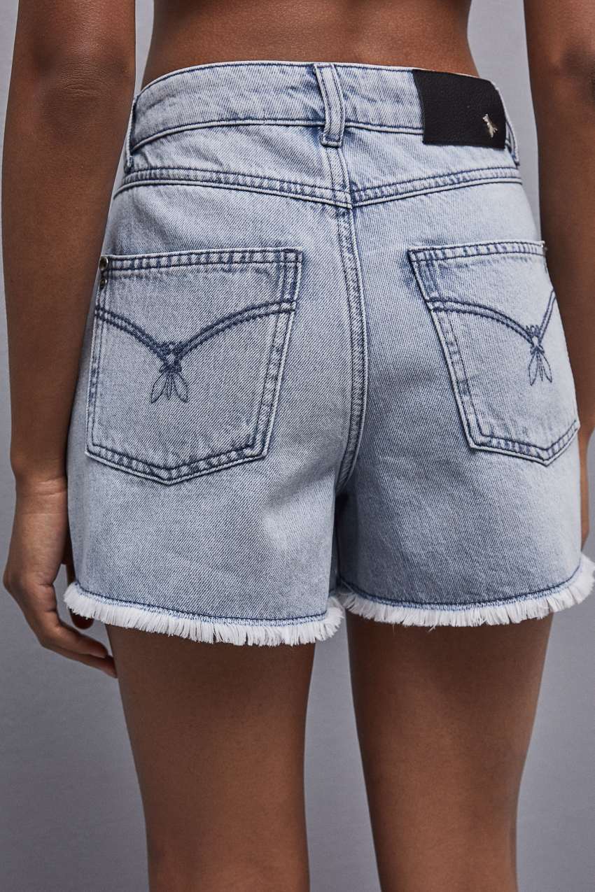 Patrizia Pepe Frayed Denim Shorts ανοιχτο μπλε | YFUVWZM-93