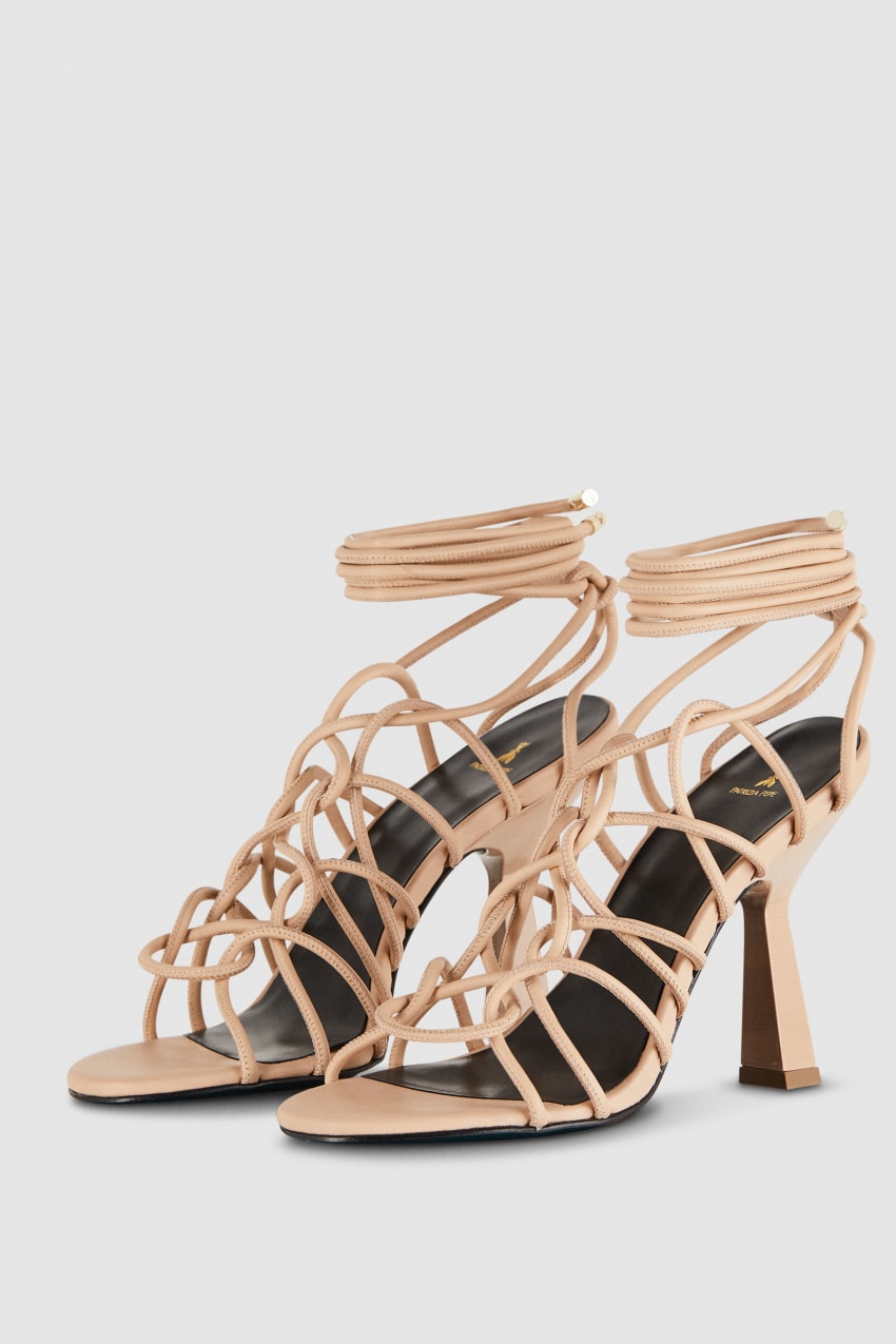 Patrizia Pepe Heeled Ankle Sandals Μπεζ | NAULZKI-14