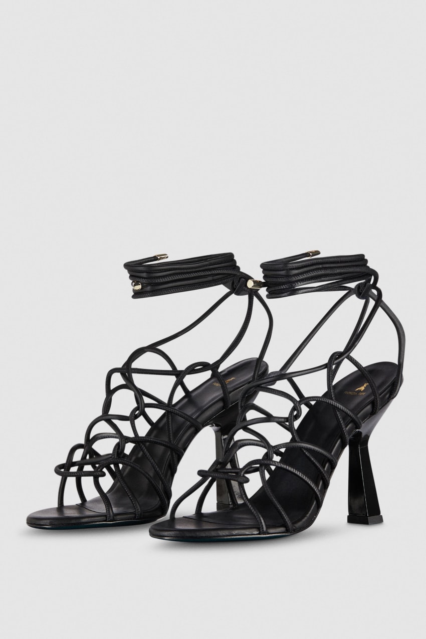 Patrizia Pepe Heeled Ankle Sandals μαυρα | RBZYKLV-48