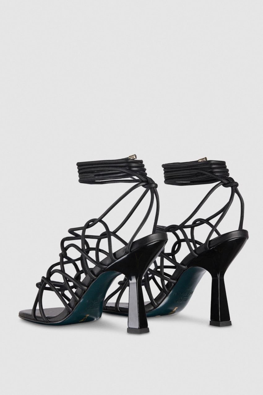 Patrizia Pepe Heeled Ankle Sandals μαυρα | RBZYKLV-48